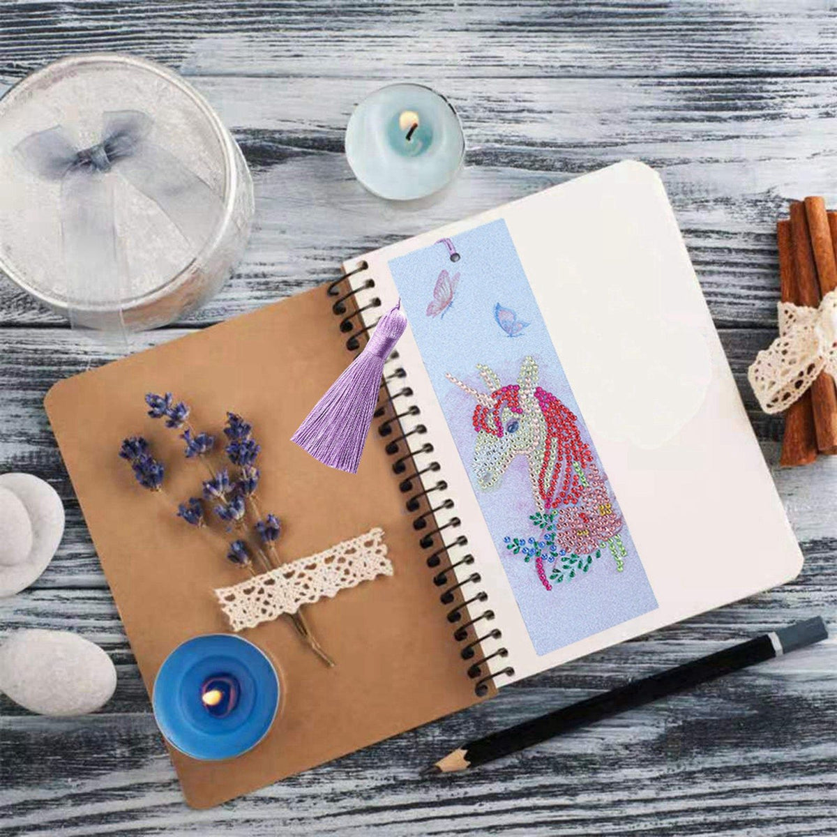 Diamond Painting Bookmarks with Tassel DIY Artware gift for Home Office School StudentsAA391‑Color Horse