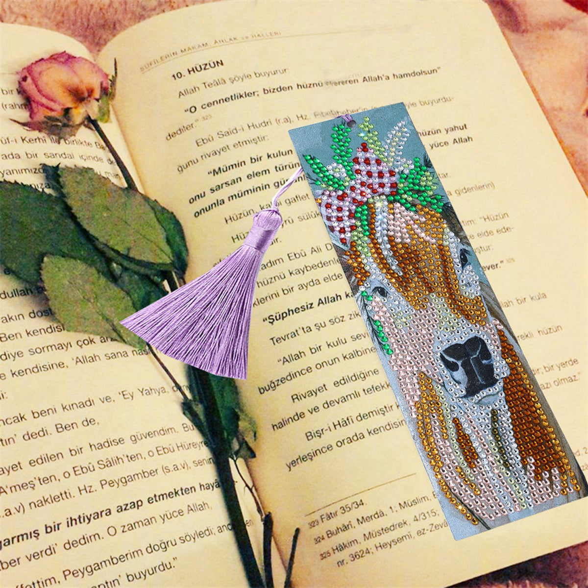 Diamonds Painting Bookmarks with Tassel Pendant Bookmark Art Craft for DIY MakingDeer Pattern
