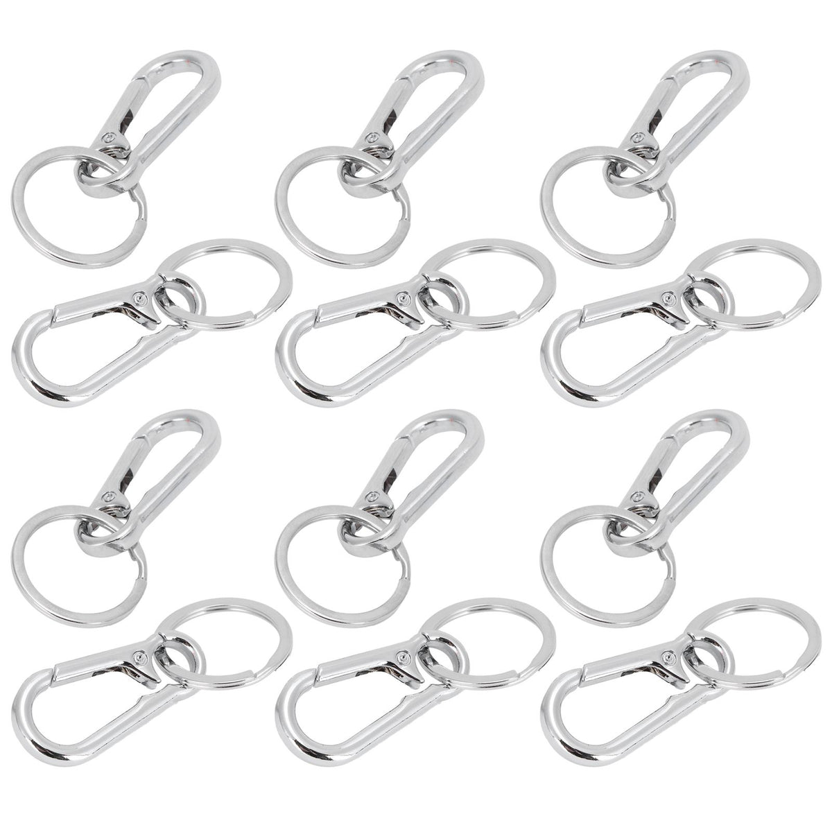 12pcs Alloy Keychain AntiRust No Deformation Glossy Surface for Hanging Key Wallet Zip Belt