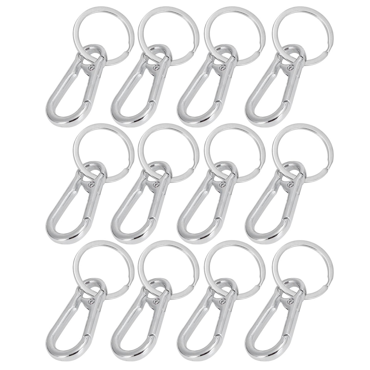 12pcs Alloy Keychain AntiRust No Deformation Glossy Surface for Hanging Key Wallet Zip Belt