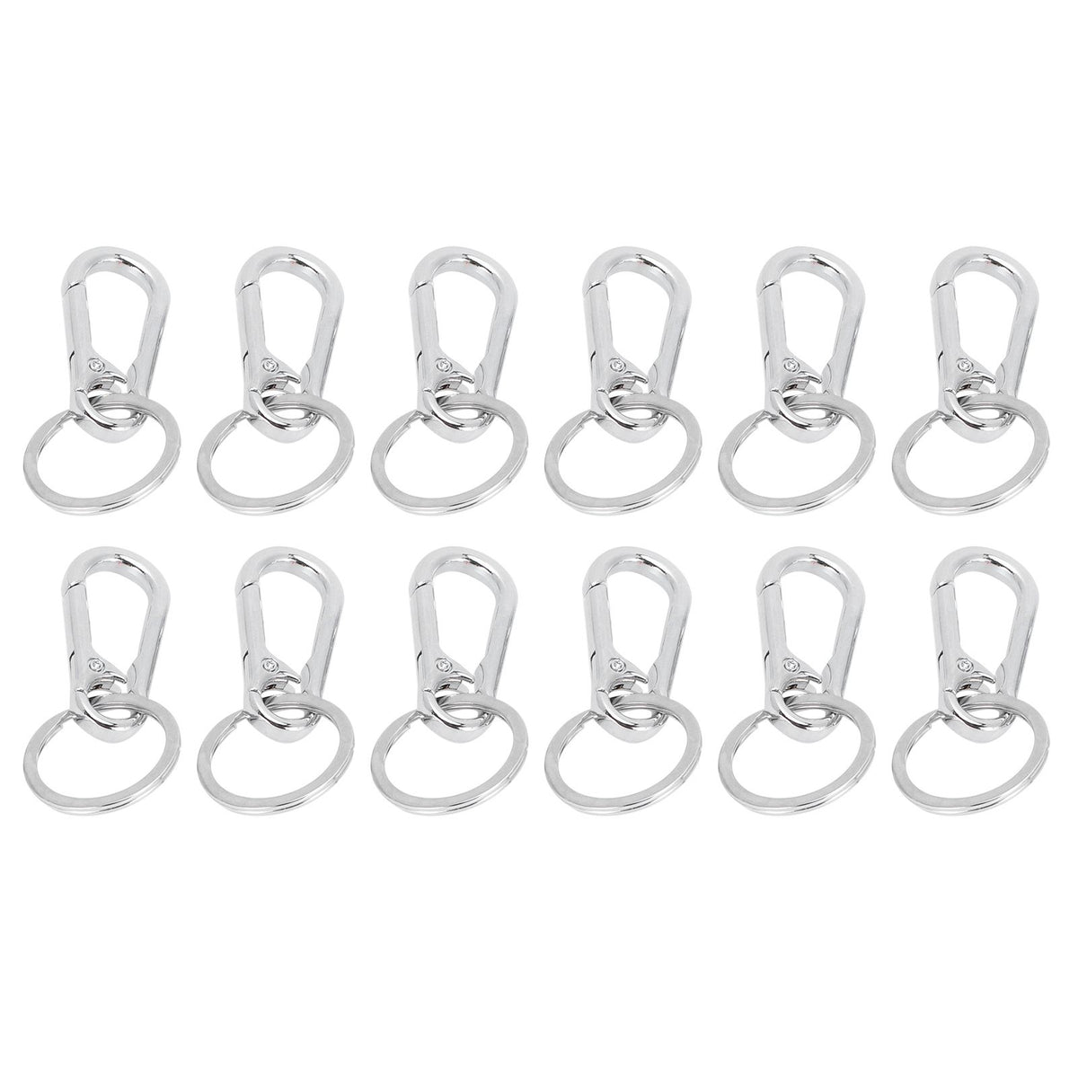 12pcs Alloy Keychain AntiRust No Deformation Glossy Surface for Hanging Key Wallet Zip Belt