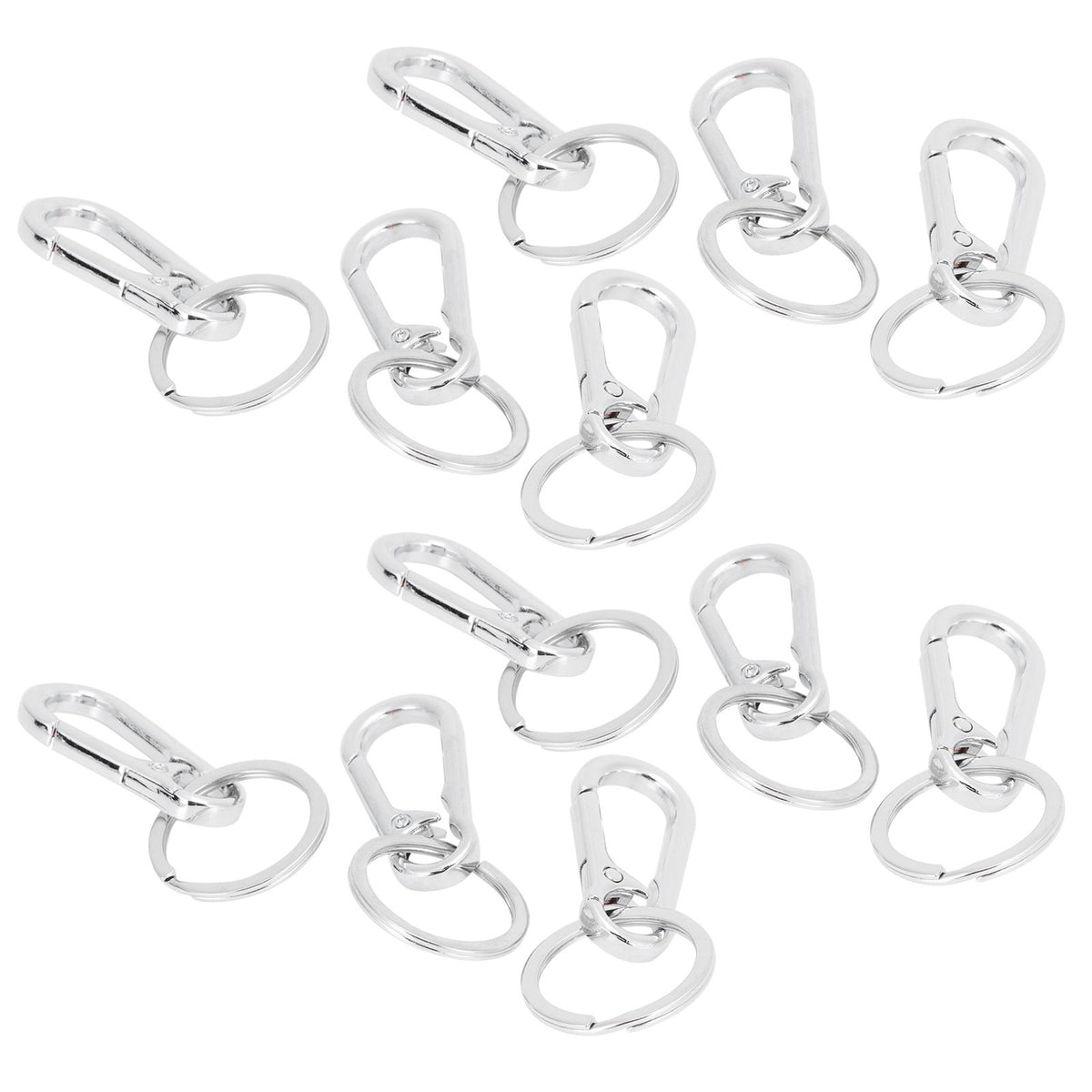 12pcs Alloy Keychain AntiRust No Deformation Glossy Surface for Hanging Key Wallet Zip Belt
