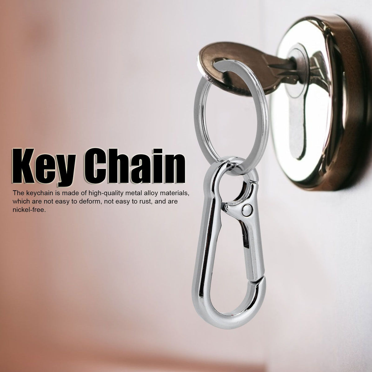 12pcs Alloy Keychain AntiRust No Deformation Glossy Surface for Hanging Key Wallet Zip Belt