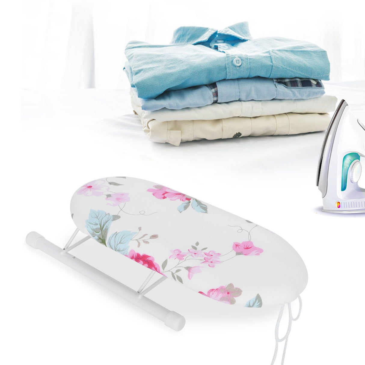 Mini Ironing Board Foldable Sleeve Cuffs Collars Ironing Table for Home Travel UseFlora Bloom