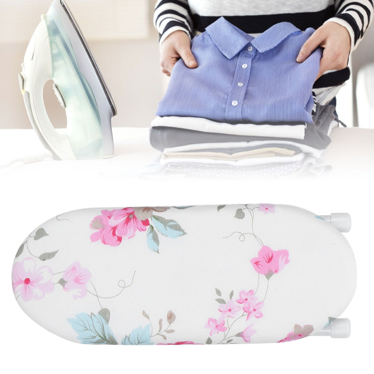 Mini Ironing Board Foldable Sleeve Cuffs Collars Ironing Table for Home Travel UseFlora Bloom
