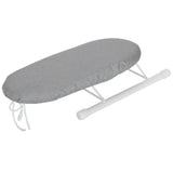 Mini Ironing Board Foldable Sleeve Cuffs Collars Ironing Table for Home Travel UseSilver Cloth - Front View