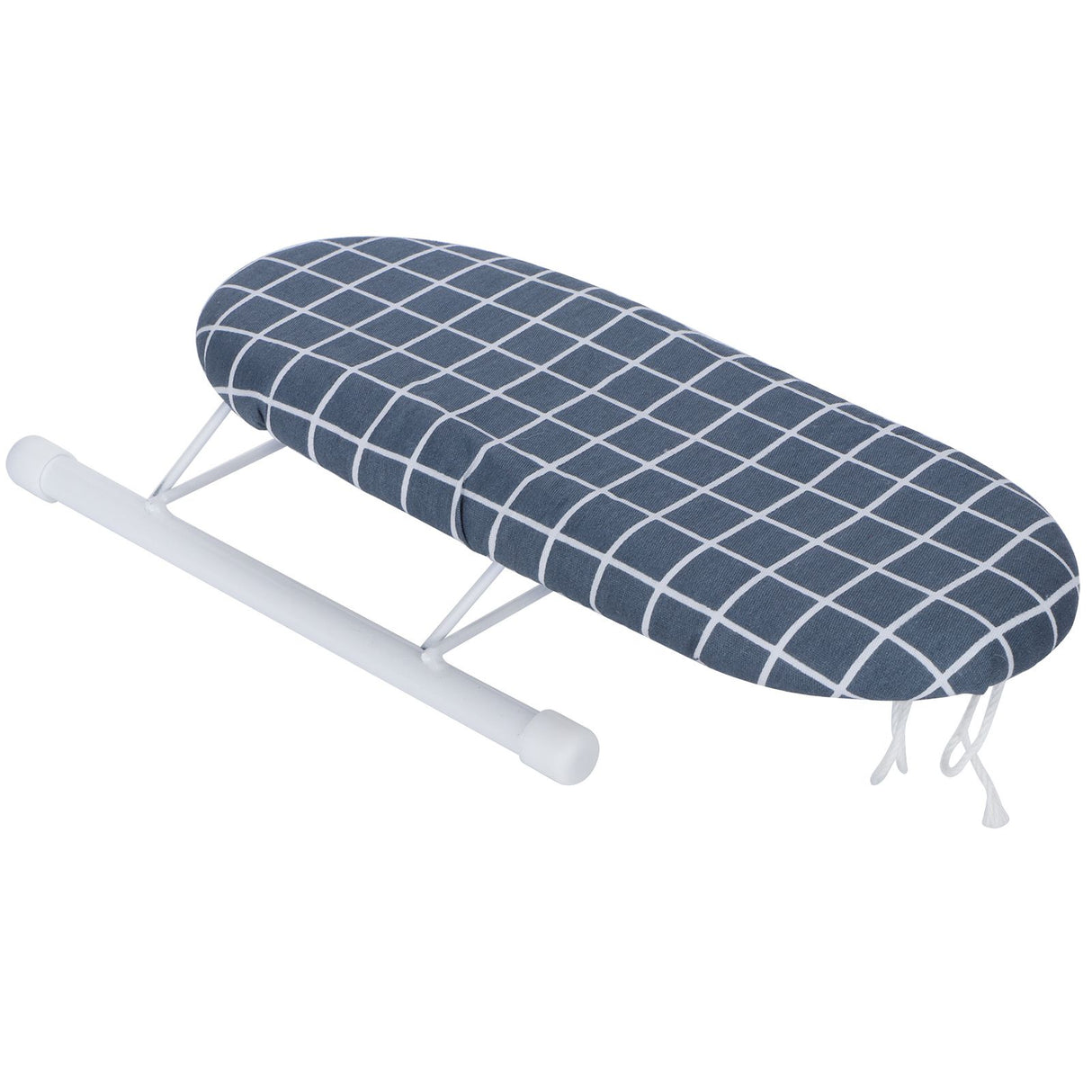 Mini Ironing Board Foldable Sleeve Cuffs Collars Ironing Table for Home Travel UseDark Blue Grid