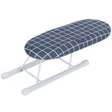 Mini Ironing Board Foldable Sleeve Cuffs Collars Ironing Table for Home Travel UseDark Blue Grid