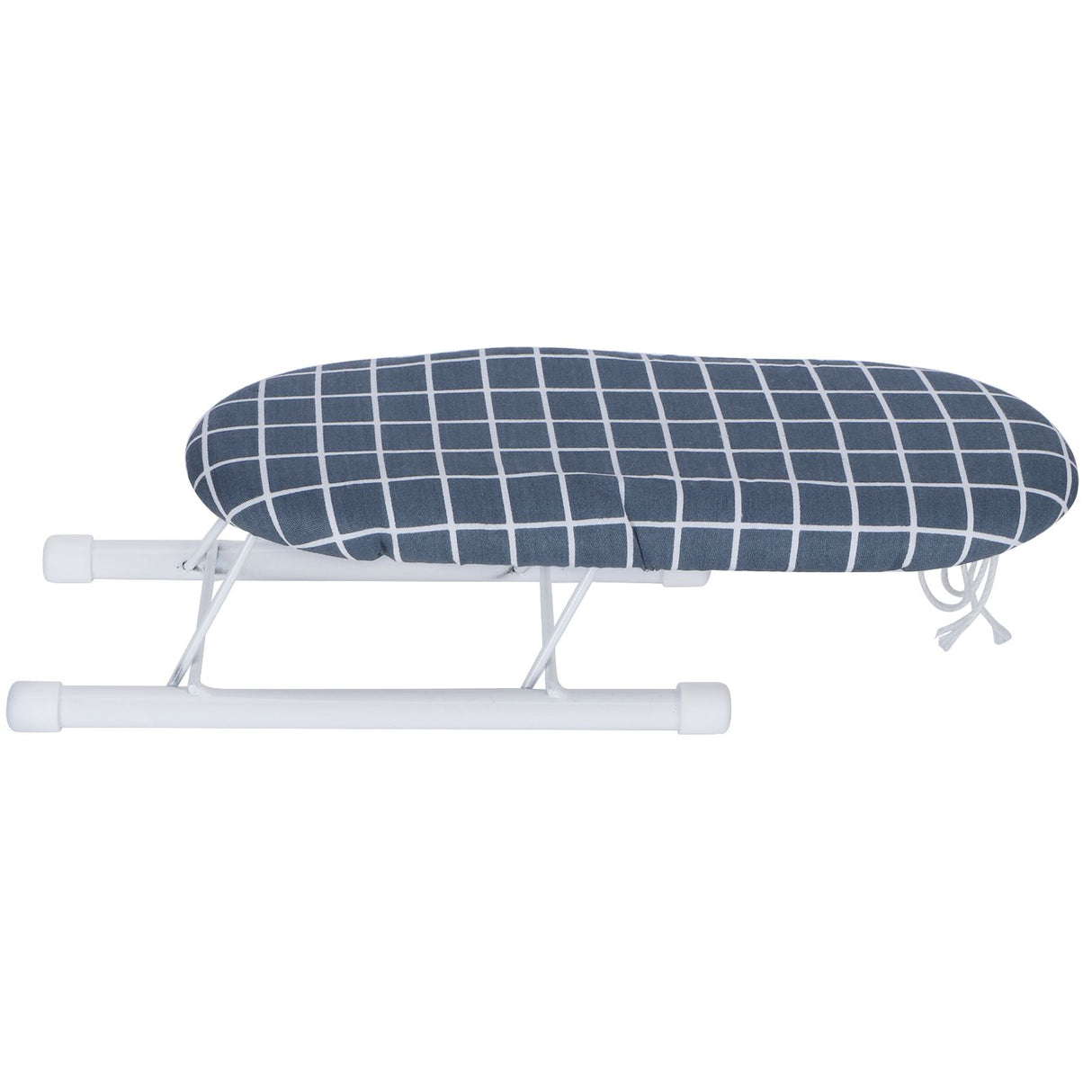 Mini Ironing Board Foldable Sleeve Cuffs Collars Ironing Table for Home Travel UseDark Blue Grid
