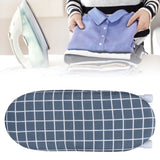 Mini Ironing Board Foldable Sleeve Cuffs Collars Ironing Table for Home Travel UseDark Blue Grid