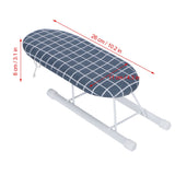 Mini Ironing Board Foldable Sleeve Cuffs Collars Ironing Table for Home Travel UseDark Blue Grid