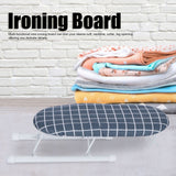 Mini Ironing Board Foldable Sleeve Cuffs Collars Ironing Table for Home Travel UseDark Blue Grid