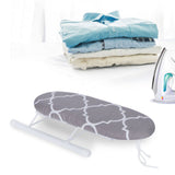 Mini Ironing Board Foldable Sleeve Cuffs Collars Ironing Table for Home Travel UseClassic Grid - Extra Image