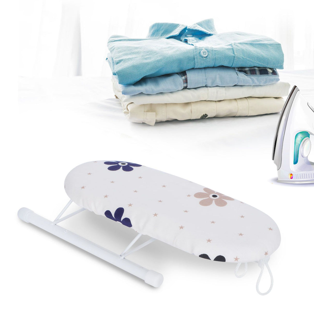 Mini Ironing Board Foldable Sleeve Cuffs Collars Ironing Table for Home Travel UseFlower Cluster