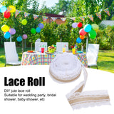 10m DIY Jute Lace Roll Wedding Birthday Party Decoration Crafts Clothing Accessories