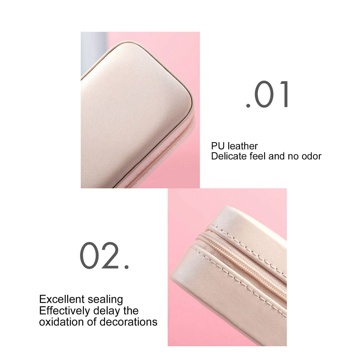 Portable Jewelry Organizer PU Fashion Earrings Necklace Rings Packaging Display Collection Case