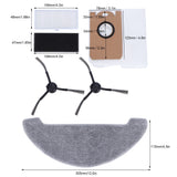 Side Brush Filter Dust Bag Kit Robot Vacuum Cleaner Parts Fit for Proscenic M7 MAX