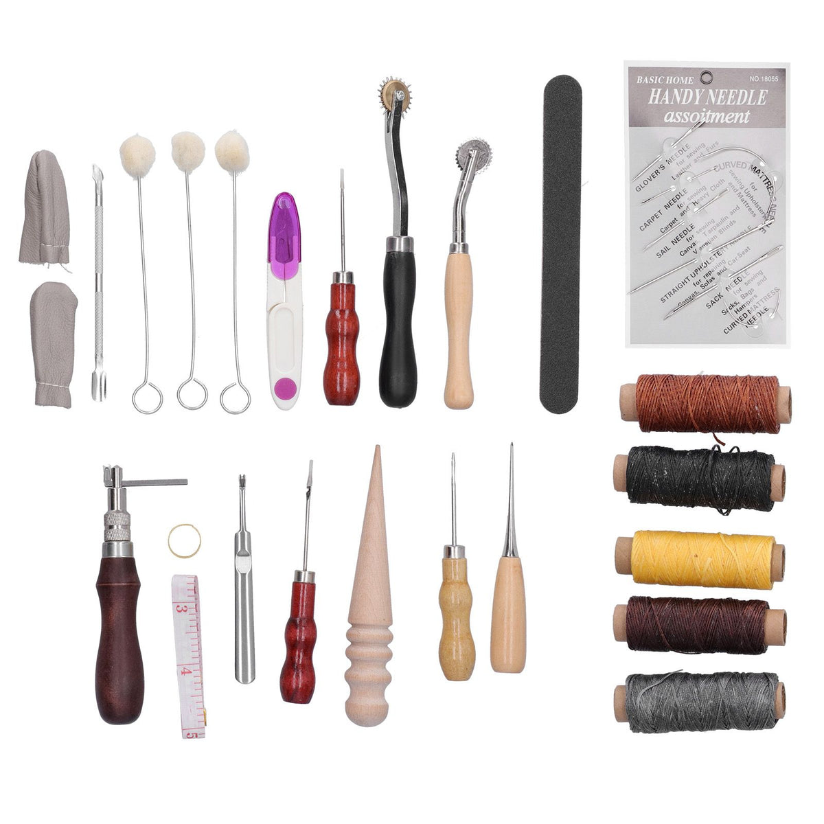 31PCS Leather Sewing Tools DIY Leather Craft Tools Hand Stitching Tool Set Sewing Accessories