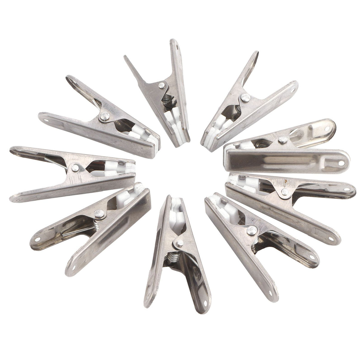 20Pcs Clothes Clips Stainless Steel Clothes Hanging Pins Clamps Home Laundry Underwear Pegs