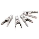 20Pcs Clothes Clips Stainless Steel Clothes Hanging Pins Clamps Home Laundry Underwear Pegs - 45-Degree Angle