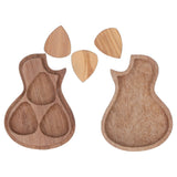 Guitar Pick Box Holder Collector with 3Pcs Wooden Picks Musical Instrument Accessory - Front View