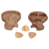 Guitar Pick Box Holder Collector with 3Pcs Wooden Picks Musical Instrument Accessory - 45-Degree Angle