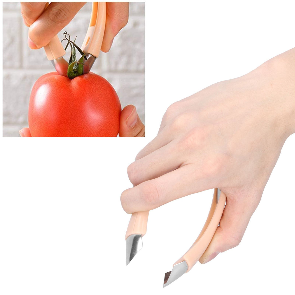 Kitchen Fruit Corer Huller MultiPurpose Portable Stainless Steel Core Seed Stem Remover Tool Pink