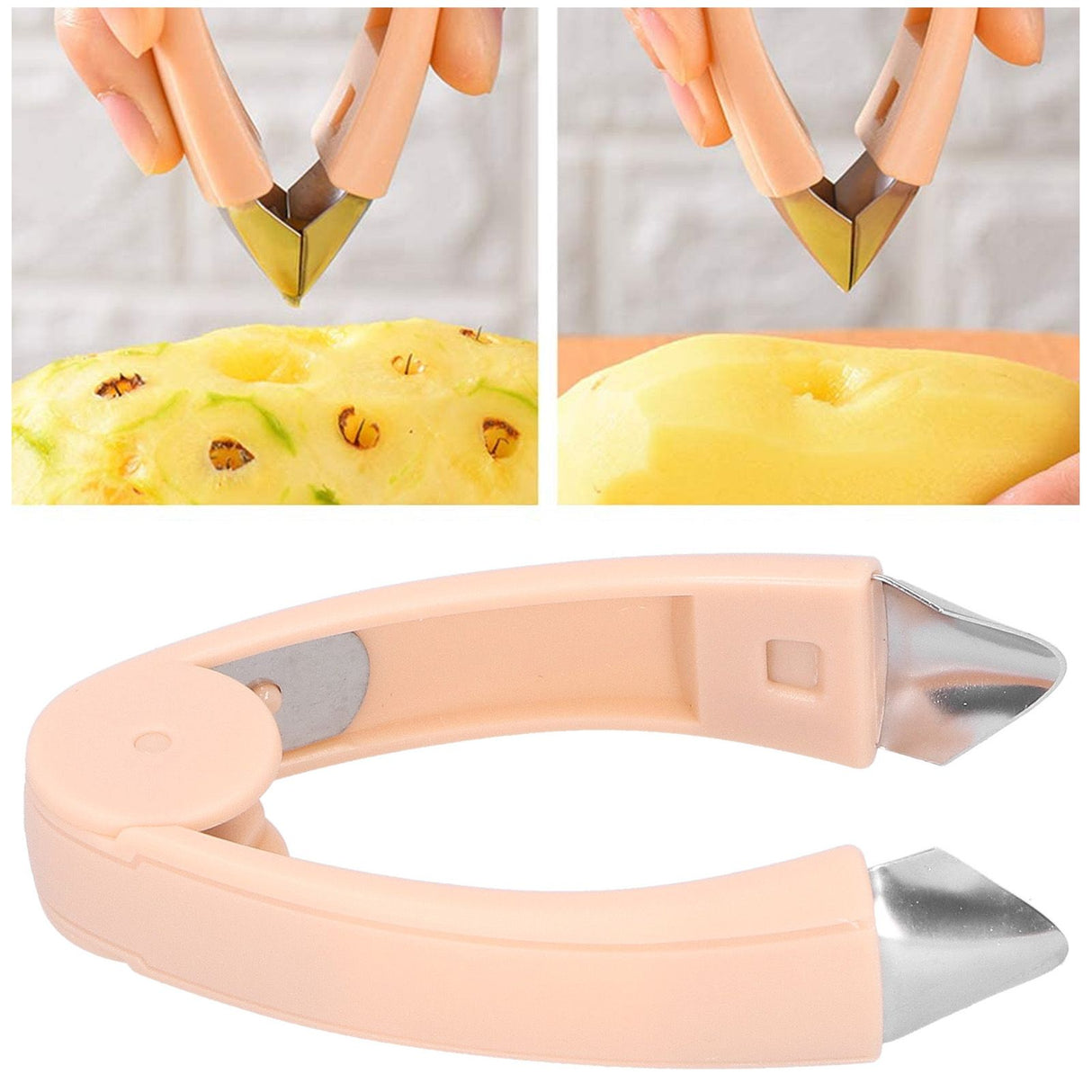 Kitchen Fruit Corer Huller MultiPurpose Portable Stainless Steel Core Seed Stem Remover Tool Pink