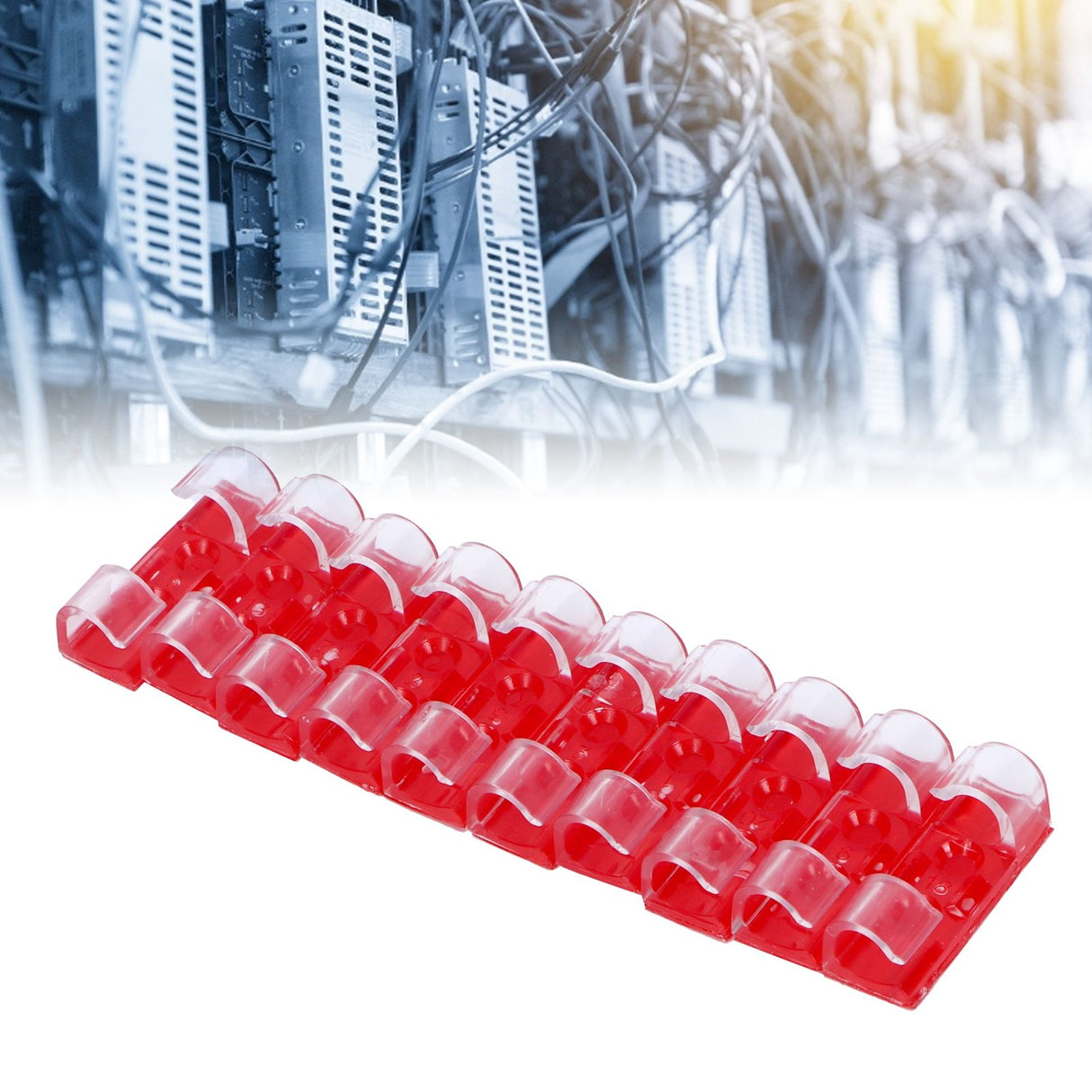 20Pcs Wire Clamp Self adhesive Line Cable Clip Buckle Fastener Desktop Organizer(Transparent )