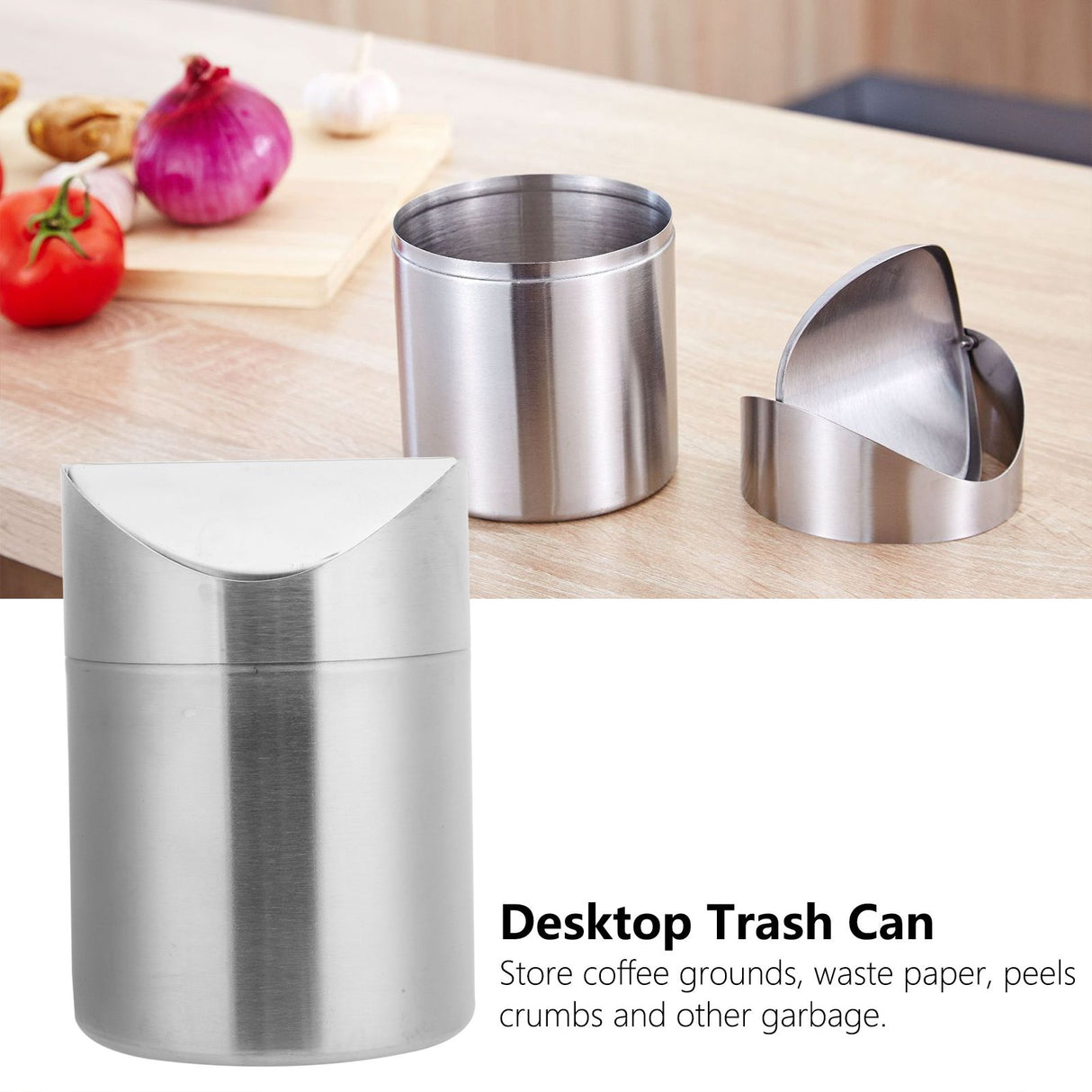 Mini Trash Can Innovative Desktop Waste Bin Rubbish Garbage Container for Office Car