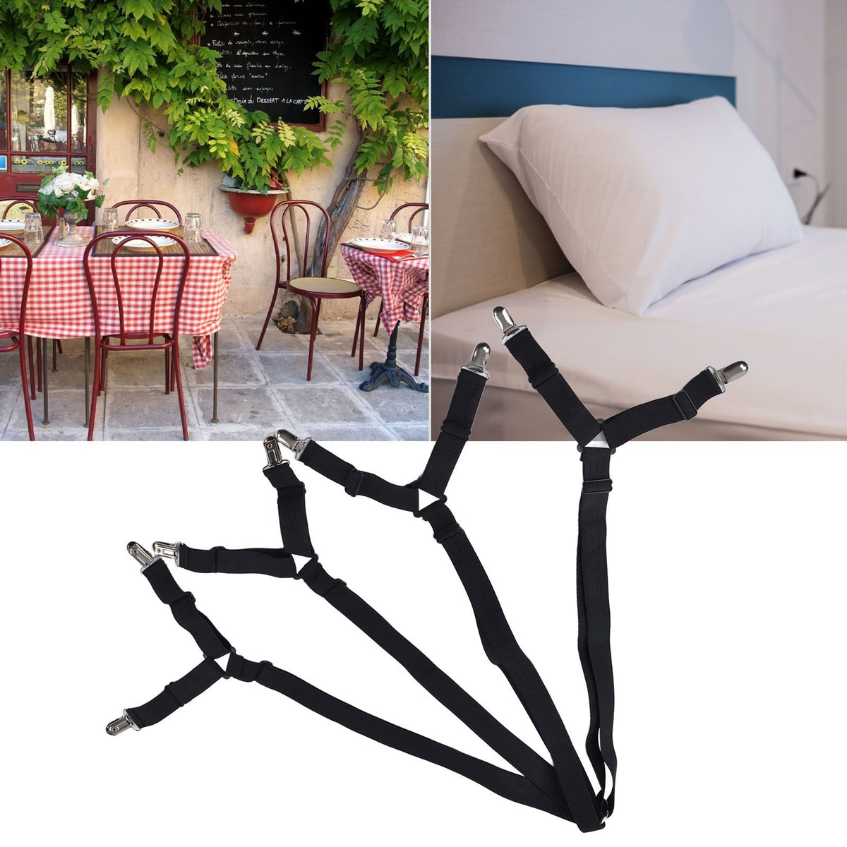 Bed Sheet Clip Lengthened Non Slip Multifunctional Adjustable Bed Sheet Holder for Home HouseholdBlack