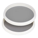 Cabinet Turntable Organizer Antislip Rotatable Storage Tray Multifunctional Rotating Spice Rack for Kitchen 2PCS Small Size - Front View