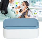 Portable Storage Box Reusable Dustproof Mouth Muffle Face Cover Organizer High Capacity for Home SchoolBlue