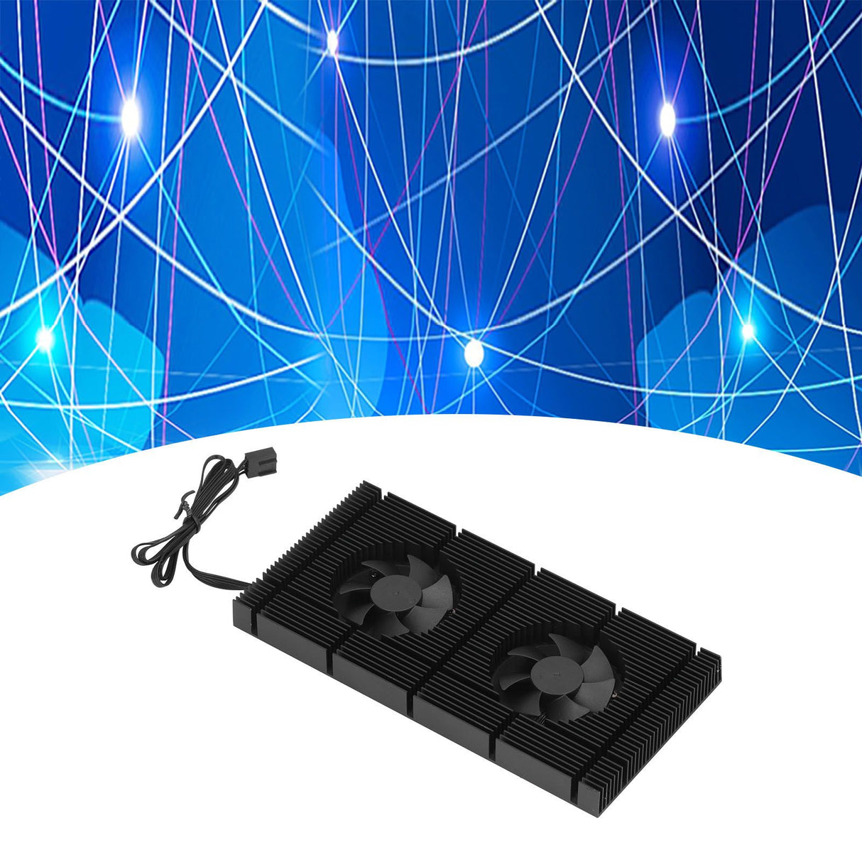 GK6 Dual PWM Fan VRAM Heatsink Adjustable Speed Backplane Memory Cooling Cooler for 3080 3070 Radiator0.5mm Pad 600