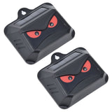 2pcs Animal Repeller Red LED Strobe Lights Waterproof Design Solar Automatic Charging ABS Housing Black Deterrent Tool - Rear View