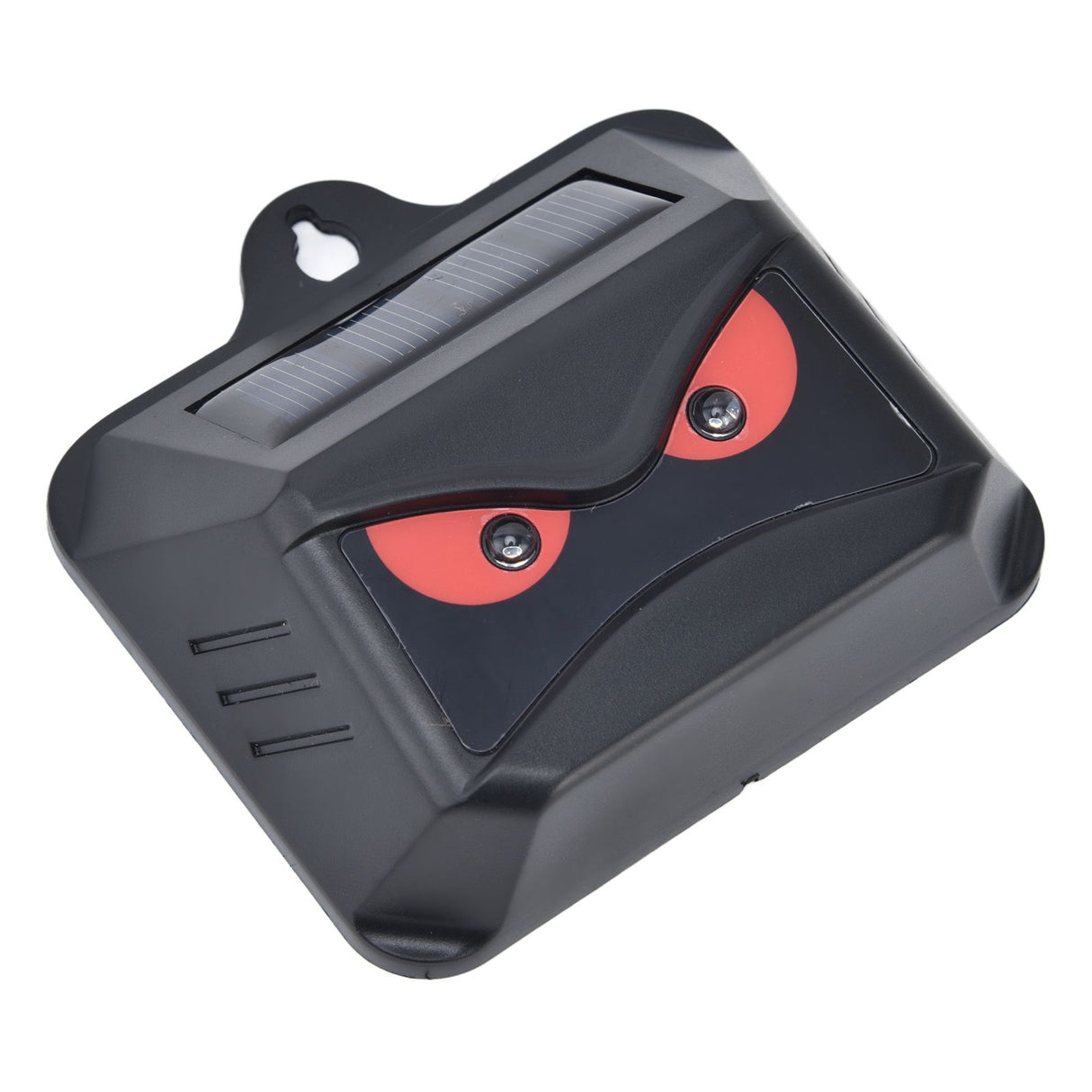 2pcs Animal Repeller Red LED Strobe Lights Waterproof Design Solar Automatic Charging ABS Housing Black Deterrent Tool