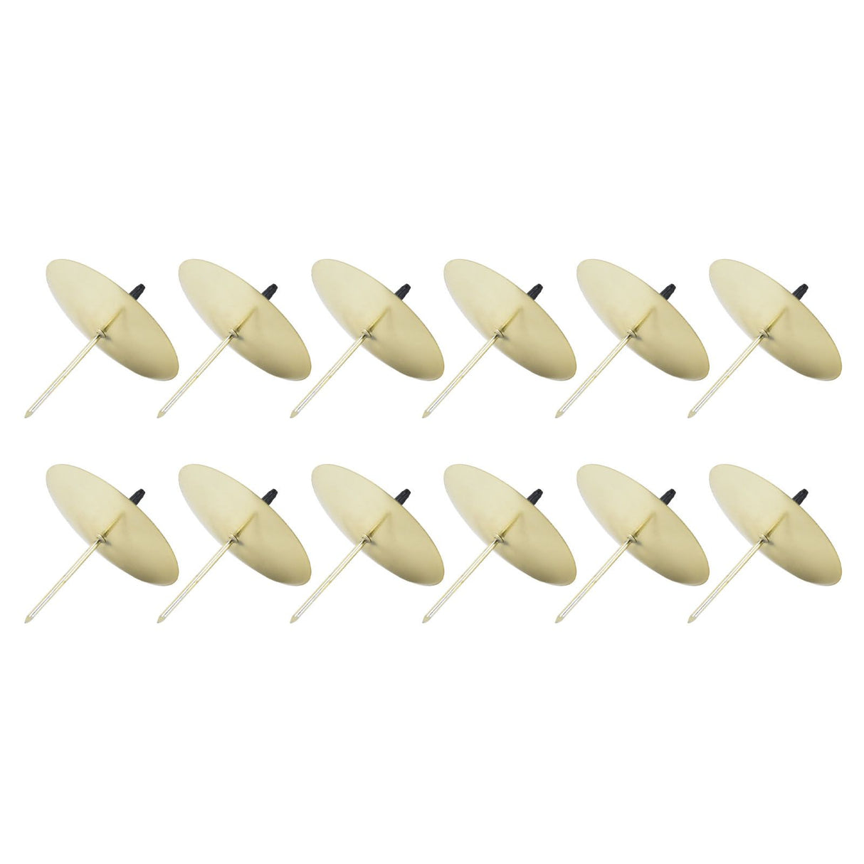 12pcs Candle Plate Iron Material 7x6.5cm/2.8x2.6in Gold Stable Reliable Decorative Wearable Fixing Holder for Party