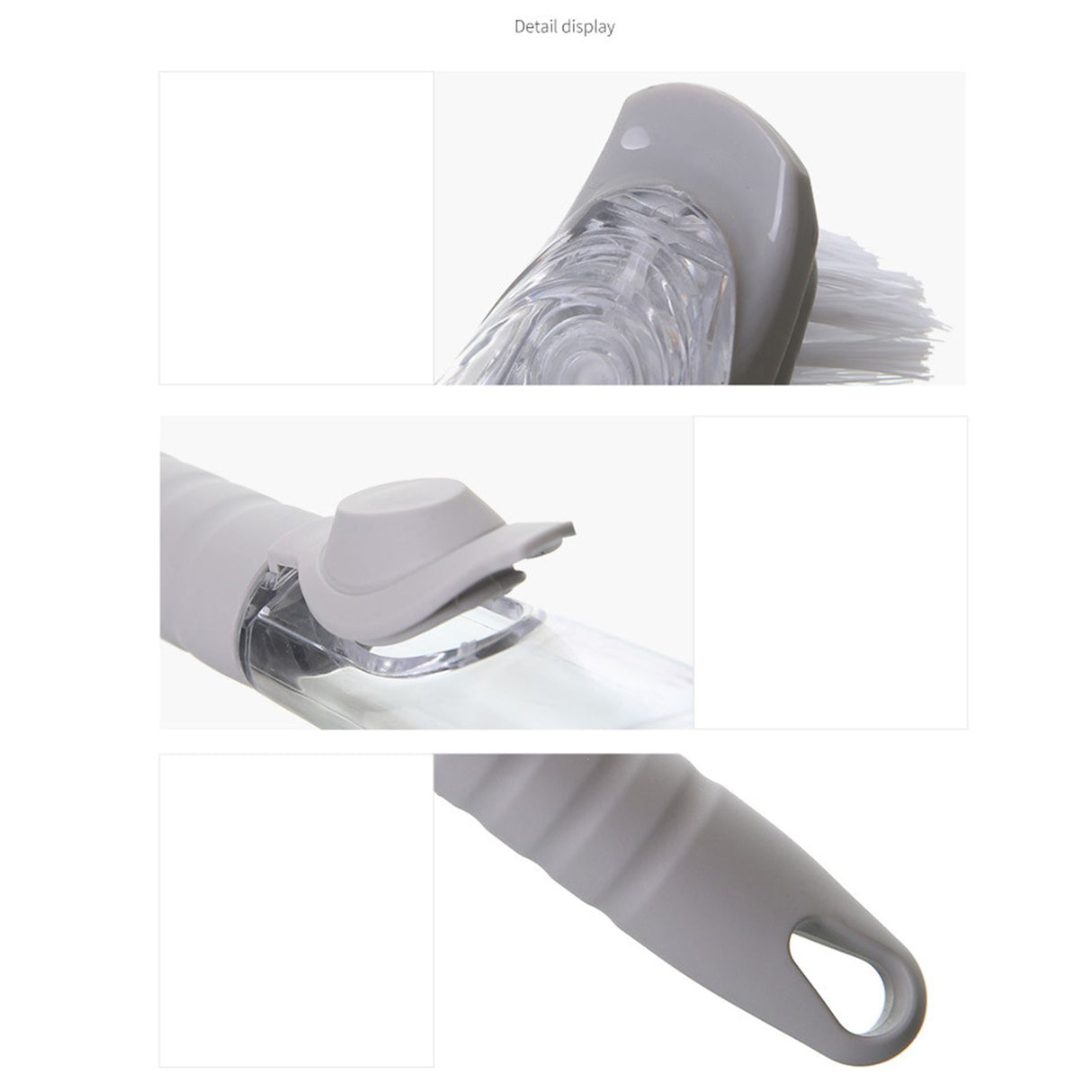 Hydraulic Brush Automatic Adding Liquid Pot Soft Kitchen Brush Kitchen Utensils for Pot Bowl1Pc Handle 1Pc Brush 1Pc Sponge