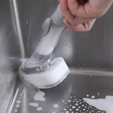 Hydraulic Brush Automatic Adding Liquid Pot Soft Kitchen Brush Kitchen Utensils for Pot Bowl1Pc Handle 1Pc Brush 1Pc Sponge
