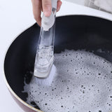 Hydraulic Brush Automatic Adding Liquid Pot Soft Kitchen Brush Kitchen Utensils for Pot Bowl1Pc Handle 1Pc Brush 2Pcs Sponges