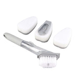 Hydraulic Brush Automatic Adding Liquid Pot Soft Kitchen Brush Kitchen Utensils for Pot Bowl1Pc Handle 1Pc Brush 3Pcs Sponges - Side View