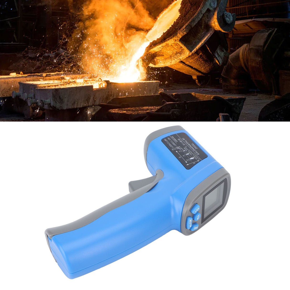 Infrared Thermometer Accurate Contactless LCD Backlit Display Handheld Digital Thermometer for Industrial KitchenTS550 (‑50°C~550°C, ‑58°F~1022°F)