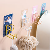 Cute Hooks Wall Mounted 360° Rotating Hook Orderly Storage Strong Stickiness Towel Rack for Bathroom KitchenBear - Top-Down View