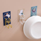 Cute Hooks Wall Mounted 360° Rotating Hook Orderly Storage Strong Stickiness Towel Rack for Bathroom KitchenBear - Close-Up Angle