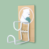 Cute Hooks Wall Mounted 360° Rotating Hook Orderly Storage Strong Stickiness Towel Rack for Bathroom KitchenBear