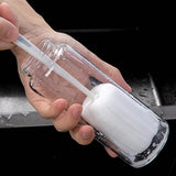 Long Handle Sponge Bottle Brush 360° Cleaning Elastic Flexible Hanging Hole Design Soft Sponge Bottle Cleaning BrushWhite