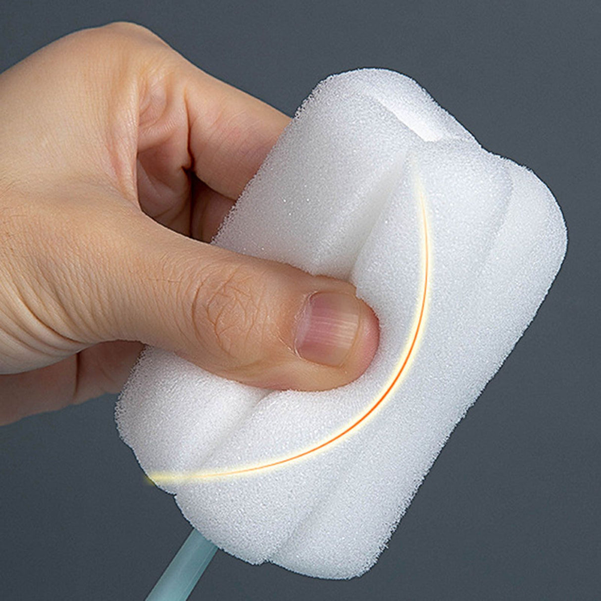 Long Handle Sponge Bottle Brush 360° Cleaning Elastic Flexible Hanging Hole Design Soft Sponge Bottle Cleaning BrushBlue