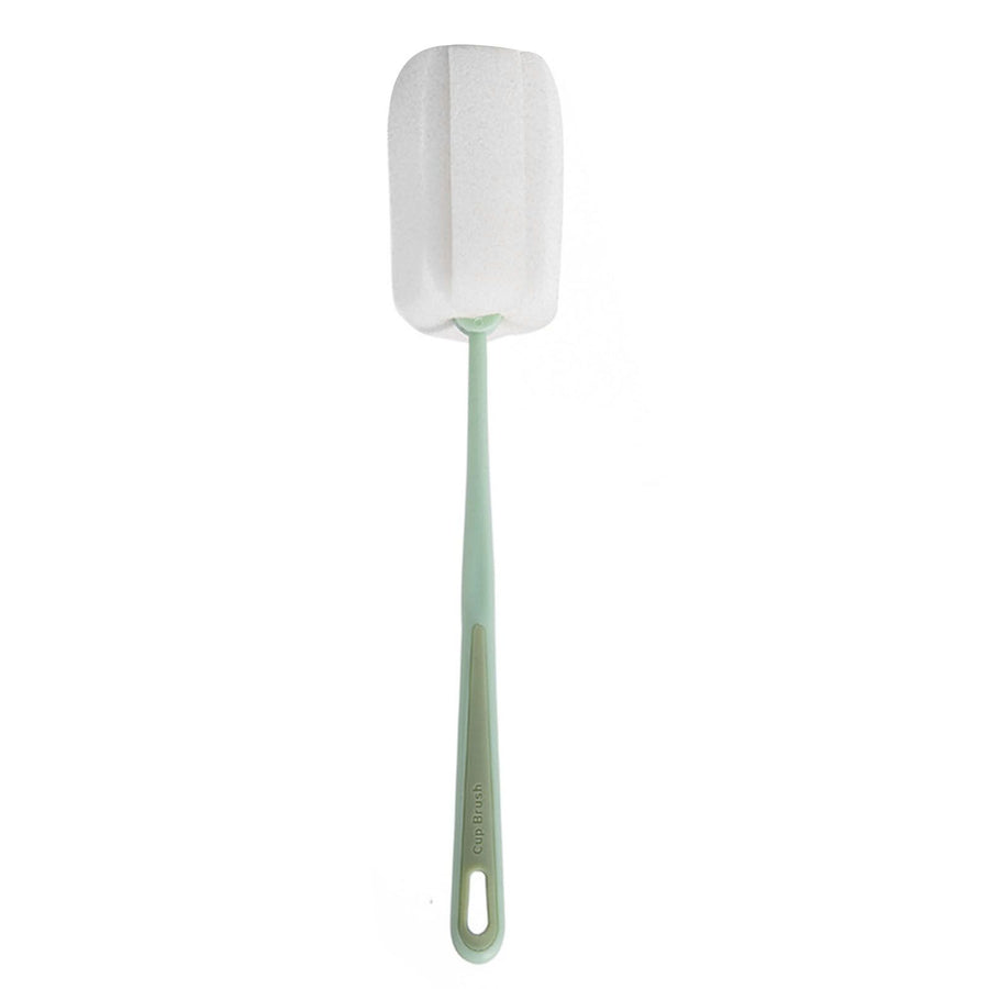 Long Handle Sponge Bottle Brush 360° Cleaning Elastic Flexible Hanging Hole Design Soft Sponge Bottle Cleaning BrushGreen
