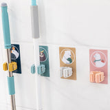 Wall Mounted Mop Clip Strong Adsorption Capacity Waterproof Roller Design Broom Rack for Bathroom Kitchen ToiletSloth - Extra Image