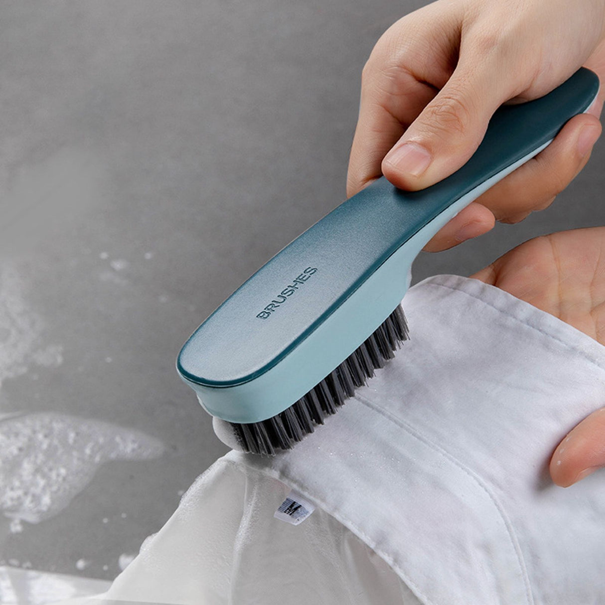 Shoes Brush Multifunctional Flocked Bristles Laundry Brush Cleaning Tool for HouseholdDark Blue